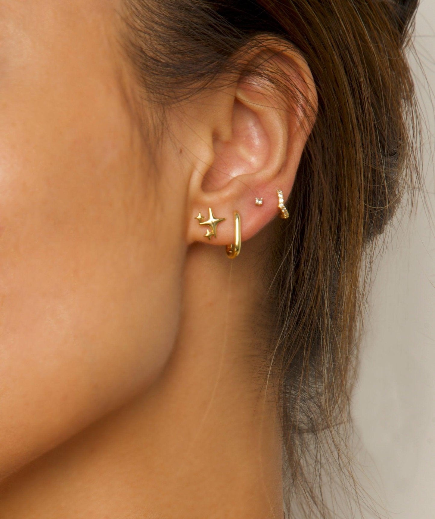 Pendientes de Tuerca Brillantes