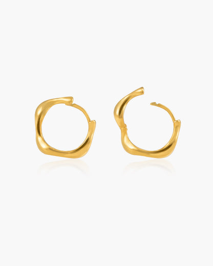 Pendientes Aro Ola en Dorado