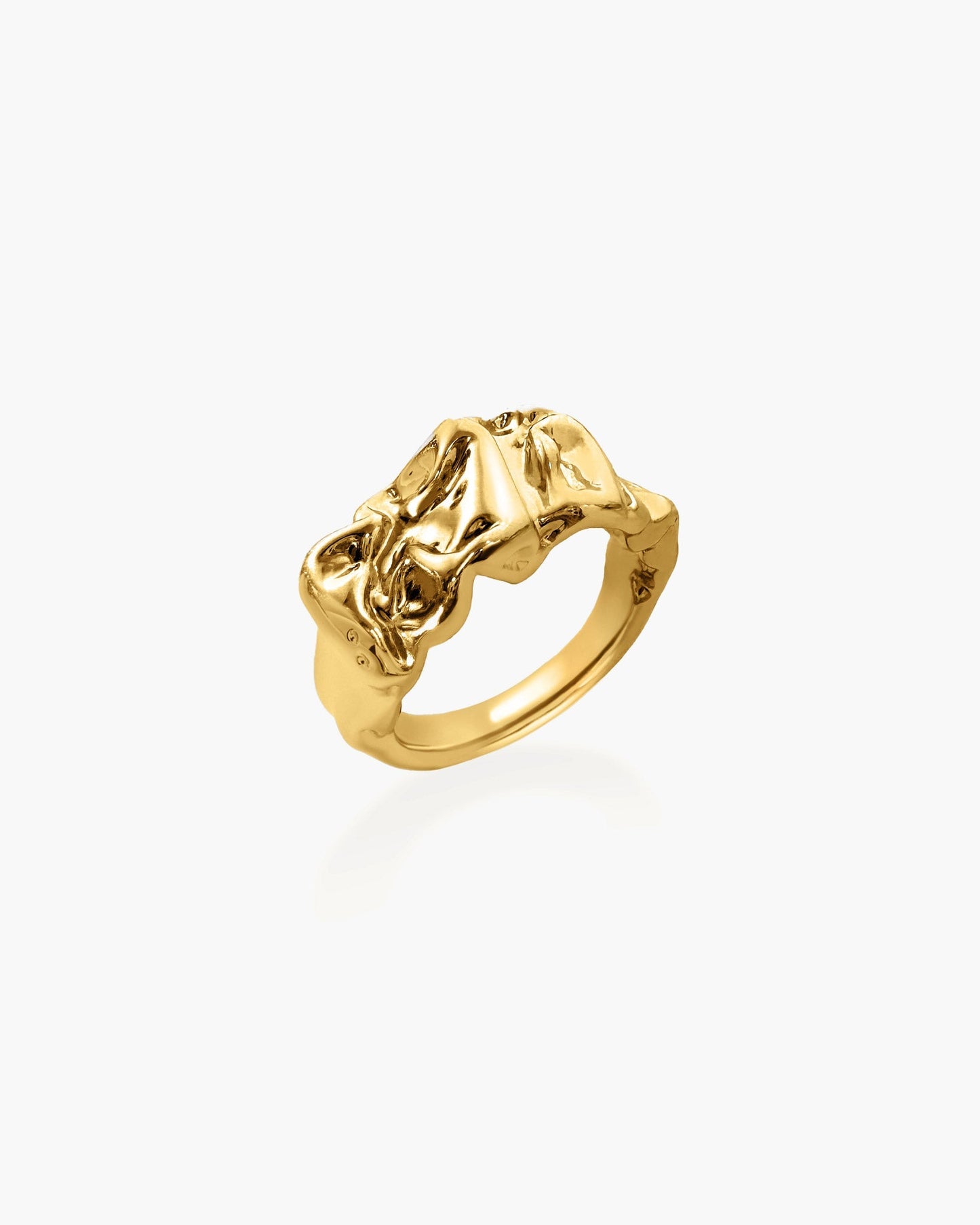 Anillo Fundido Texturizado en Dorado